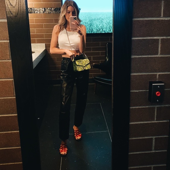 Genuine leather bootcut  pants - Picture 1 of 5